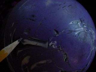(3) Vintage ABC Comet? duckpin bowling balls purple black white swirl 3.  5 pound 10
