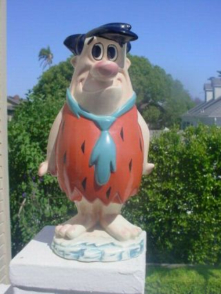Vintage Hanna - Barbera Ceramica De Cuernavaca Fred Flintstone Figure Mexico 10 "