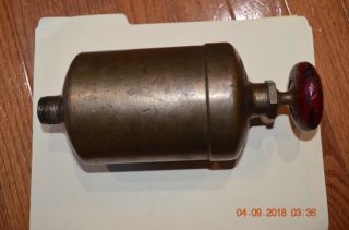 Vintage Hit Miss Large Brass Hydrostatic Oiler Lubricator Reservoir Steam Punk