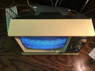 Rare Vintage Zenith Olive Green Television TV G1350F 1970s 8