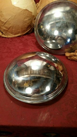 Vintage Automobile HubcapS set of 4 Dog Dish /Baby Moon? 2