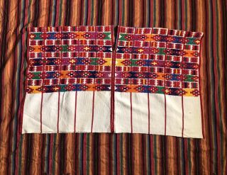 Maya Woman ' s Vintage Geometric Huipil/Poncho: San Pedro Guatemala ca 1960 2