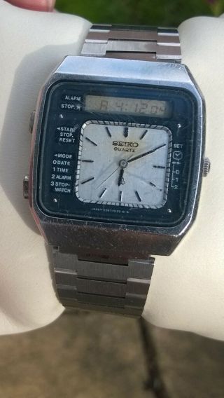 Seiko Mens Vintage Digi Ana Lcd Digital Watch H357 - 505a - Rare