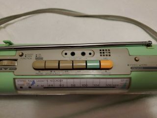 Vintage Sharp QT - 50 Green AM/FM Radio Cassette Recorder 4