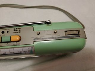 Vintage Sharp QT - 50 Green AM/FM Radio Cassette Recorder 5