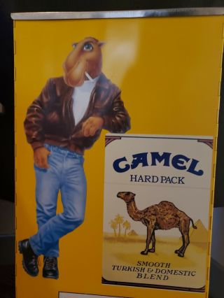 Vintage 1991 Joe Camel Cigarette Metal Stand Ashtray Sign 2ft Tall