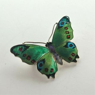 Art Deco Silver Enamel Butterfly Brooch - Ja&s - Repaired
