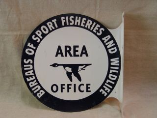 Vintage Bureaus Of Sport Fisheries & Wildlife Birds Advertising Flange Sign