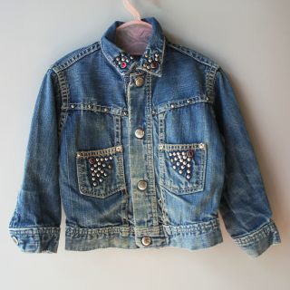 1950s Boy ' s Denim Jacket and Pants Studded Western Cowboy Snaps Baby Toddler 2