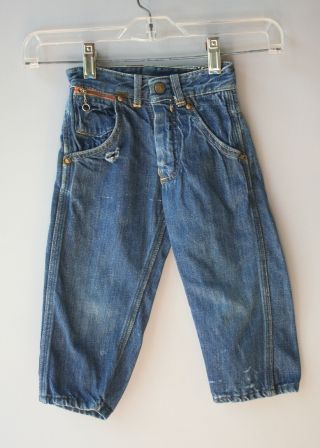 1950s Boy ' s Denim Jacket and Pants Studded Western Cowboy Snaps Baby Toddler 7