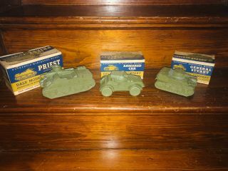 3 Vintage Us Army Tanks By Dale Model With Boxes 3 Different Models