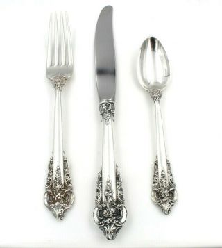 Wallace Silver Grand Baroque (sterling,  1941) 3 Piece Place Setting Nr 5447 - 4