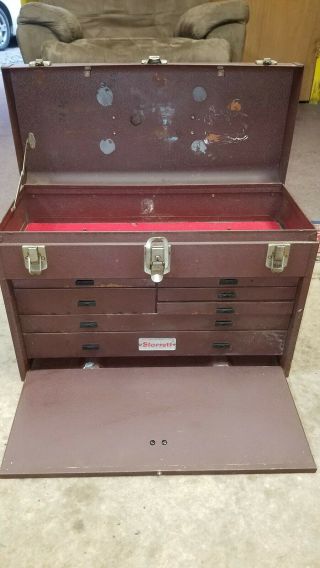 Vintage Starrett Machinist Tool Box 7 Drawer