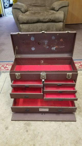 vintage starrett machinist tool box 7 drawer 5