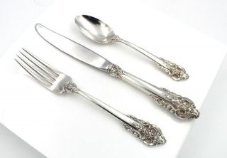 WALLACE SILVER GRAND BAROQUE (STERLING,  1941) 3 PIECE PLACE SETTING NR 5447 - 5 2