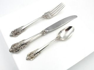 WALLACE SILVER GRAND BAROQUE (STERLING,  1941) 3 PIECE PLACE SETTING NR 5447 - 5 3