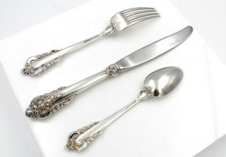 WALLACE SILVER GRAND BAROQUE (STERLING,  1941) 3 PIECE PLACE SETTING NR 5447 - 5 4