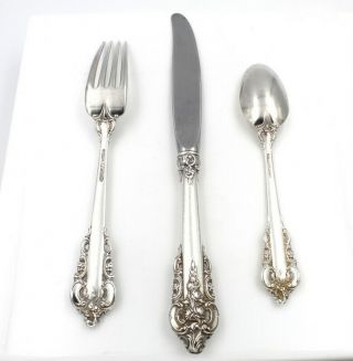 WALLACE SILVER GRAND BAROQUE (STERLING,  1941) 3 PIECE PLACE SETTING NR 5447 - 5 5