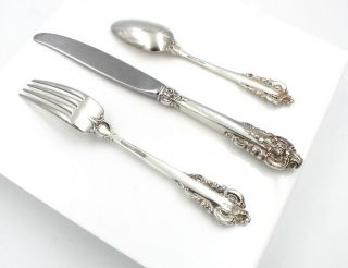 WALLACE SILVER GRAND BAROQUE (STERLING,  1941) 3 PIECE PLACE SETTING NR 5447 - 5 6