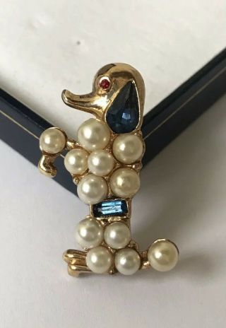 Vintage Trifari Alfred Philippe Poodle Dog Park Avenue Zoo Charm Brooch Pin