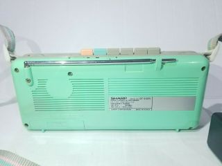 Vintage Sharp QT - 5 (GR) Green AM/FM Radio Cassette Recorder & Great 6