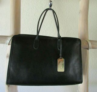 Rare Vintage Coach Bonnie Cashin Era M Stand - Up Black Leather Tote Bag,  Ny City