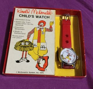 Vintage 1976 Lafayette Ronald Mcdonald Watch With Moving Train For Secondhand