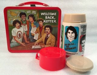 Vintage 1977 Aladdin Welcome Back.  Kotter Metal Lunch Box W/thermos