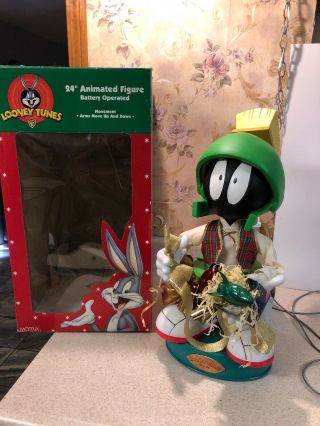 Rare 18.  5” Marvin Alien Spaceship Matrix Animated Looney Tunes Christmas