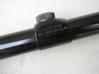 Vintage Lyman All American 4X Rifle Scope Bright/Clear Optics Good Bluing 4