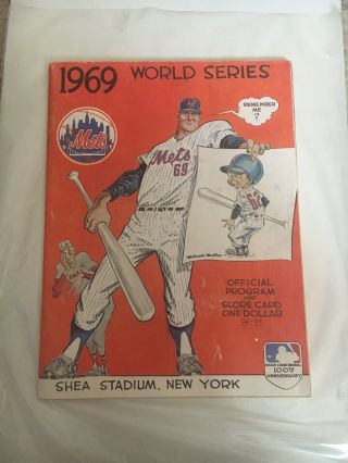 1969 World Series Program Mets Scored Book Vintage Collectible Mlb Baseball