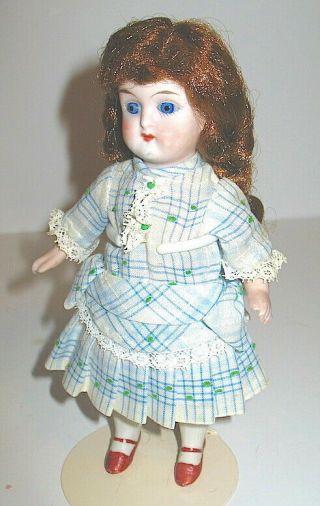 Delightful All Bisque German 7 " Doll,  Adorable Dress,