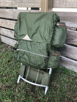 Vtg Kelty Pack Camp Trails Vintage External Aluminum Frame Backpack Olive Green