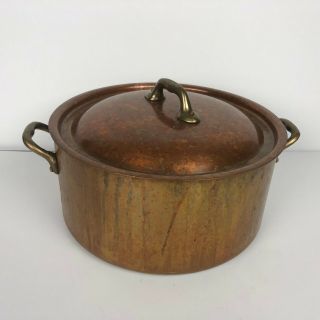 Vintage Mauviel Copper Pot Stock Soup /w Lid France