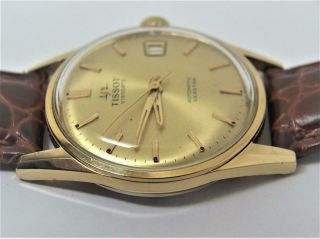 Vintage Gold TISSOT VISODATE SEASTAR Swiss Automatic Watch 1970s EXLNT SERVICED 10