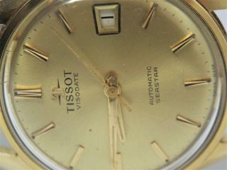 Vintage Gold TISSOT VISODATE SEASTAR Swiss Automatic Watch 1970s EXLNT SERVICED 4