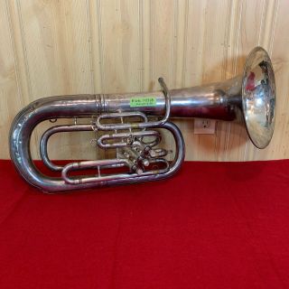 Silver Vintage King Baritone H.  N.  White Co.  For Restoration S/n 113316