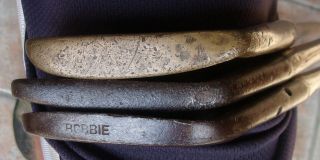 3 Antique Vintage 1915 J.  Macgregor Hickory Wood Shaft Golf Clubs Bobbie Iron 5