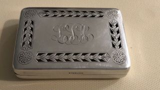 Antique Reed & Barton Sterling Silver Vinaigrette Case Box Snuff Match Hallmark