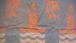 Vintage Nautical Camp Blanket Sailor Lighthouse Anchor Flag blue light Orange 4
