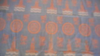 Vintage Nautical Camp Blanket Sailor Lighthouse Anchor Flag blue light Orange 7