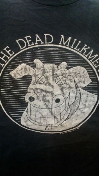 Vintage The Dead Milkmen " Cow " T - Shirt Xl Metapysical Graffiti On Back C 1983