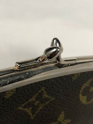 Rare vintage Louis Vuitton leather monogram coin purse Kiss Clasp 6