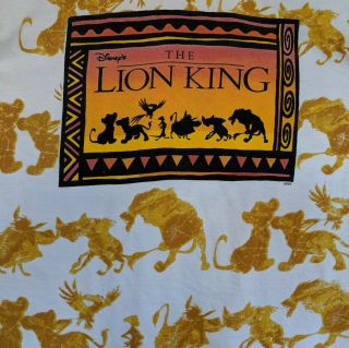 Vintage Disney The Lion King T - Shirt Hakuna Matata Simba White Movie OSFA 3