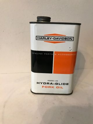 Vintage Harley - Davidson Hydra - Glide Fork Oil Can Pint 1960’s 1/2 Full