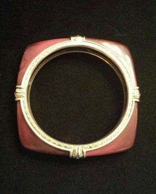 Rare Crown Trifari " Jewels Of India " Lucite/glass? Bangle By Alfred Philippe