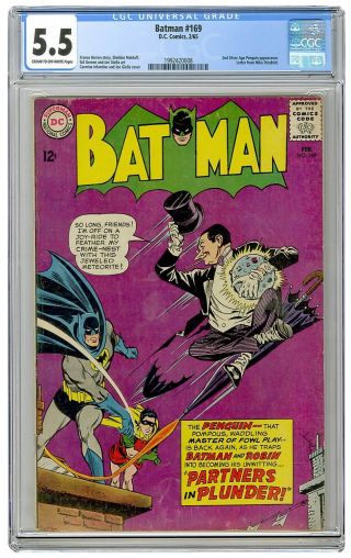 Batman 169 Cgc 5.  5 Vintage Dc Comic Key 2nd Silver Age Penguin 12c
