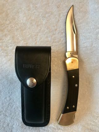 Vintage 4 Dot Buck 110 Folding Hunter Knife W/ Buck Leather Sheath