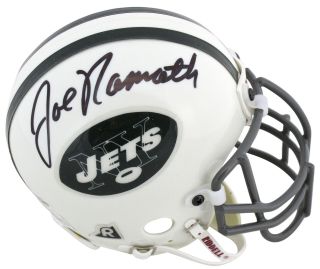 Jets Joe Namath Authentic Signed Vintage Authentic Mini Helmet Bas