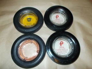 4 Vintage Pennsylvania Rubber Co.  Tire Ashtray 